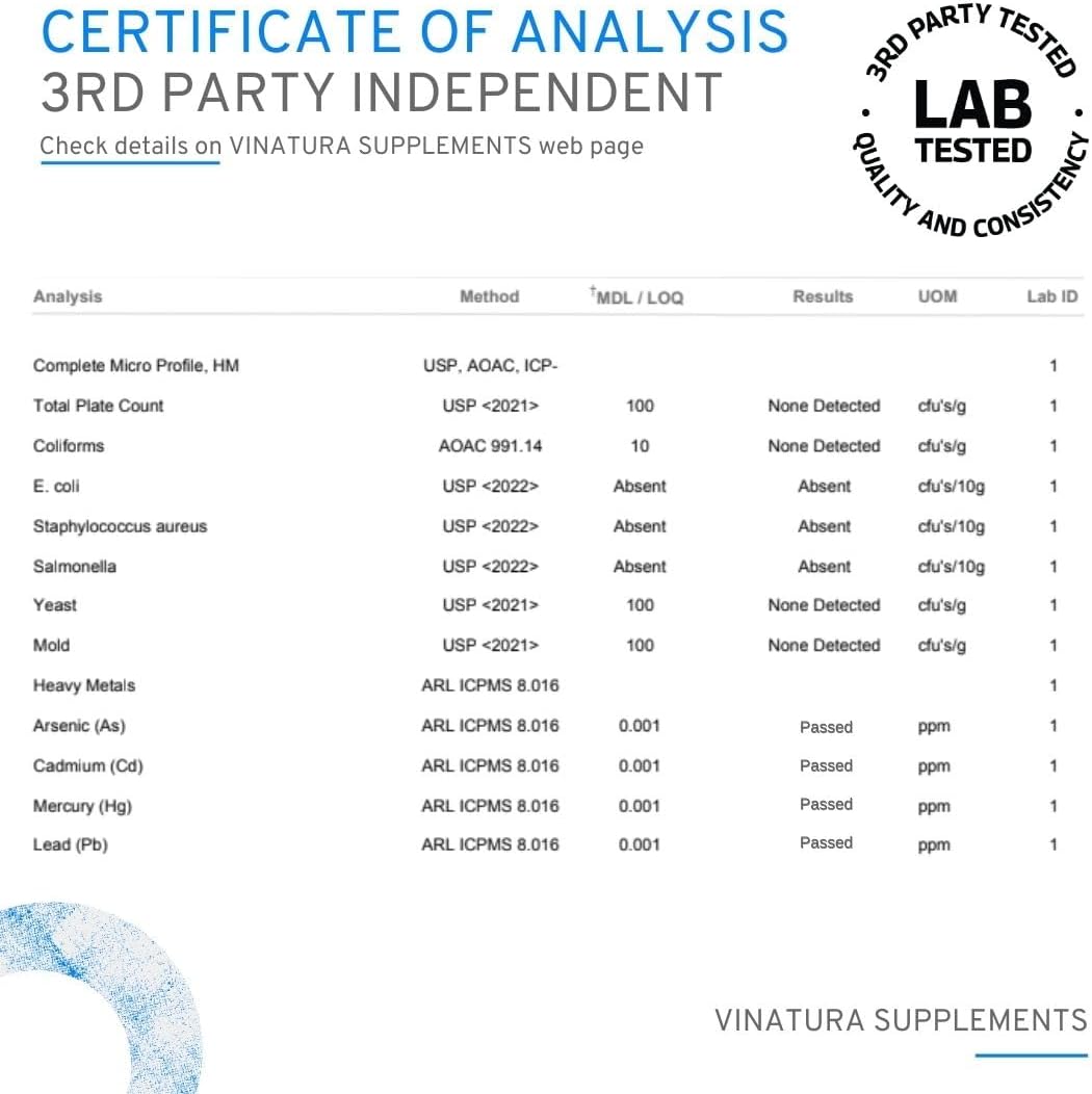 VINATURA NAD Nicotinamide Adenine Dinucleotide 1000mg - Pure Nad for Anti-Aging 60 Caps - Galeri