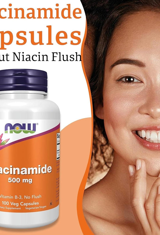 NOW Foods, Niacinamide Sivilce Cilt temizliği 500 mg, 100 Veg Capsules - Galeri