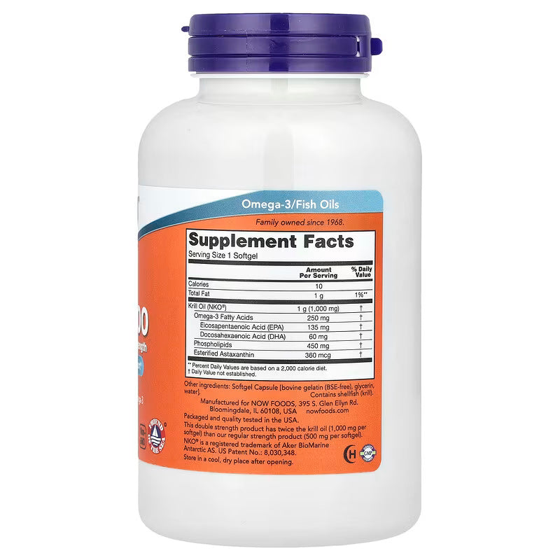 NOW Foods Krill Oil Omegas & Fish Oils EPA DHA 1000 120 Softgels - Galeri