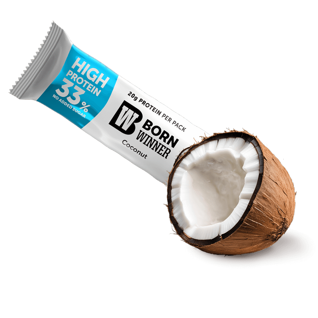 Born Winner Active Protein bar – Coconut 12 x 60g - Galeri