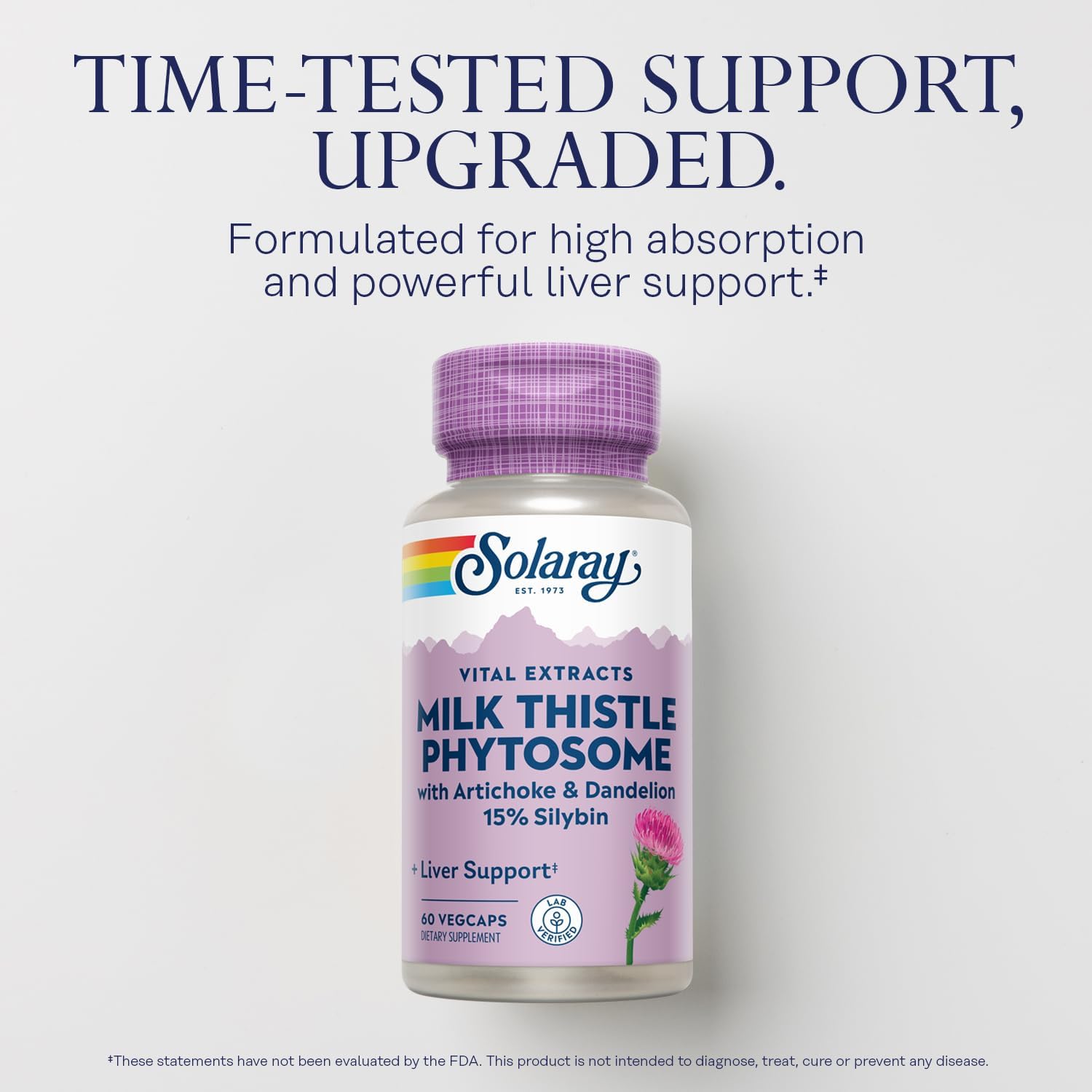 SOLARAY Milk Thistle Phytosome with Artichoke Dandelion and Ginger Liver 60 Caps - Galeri