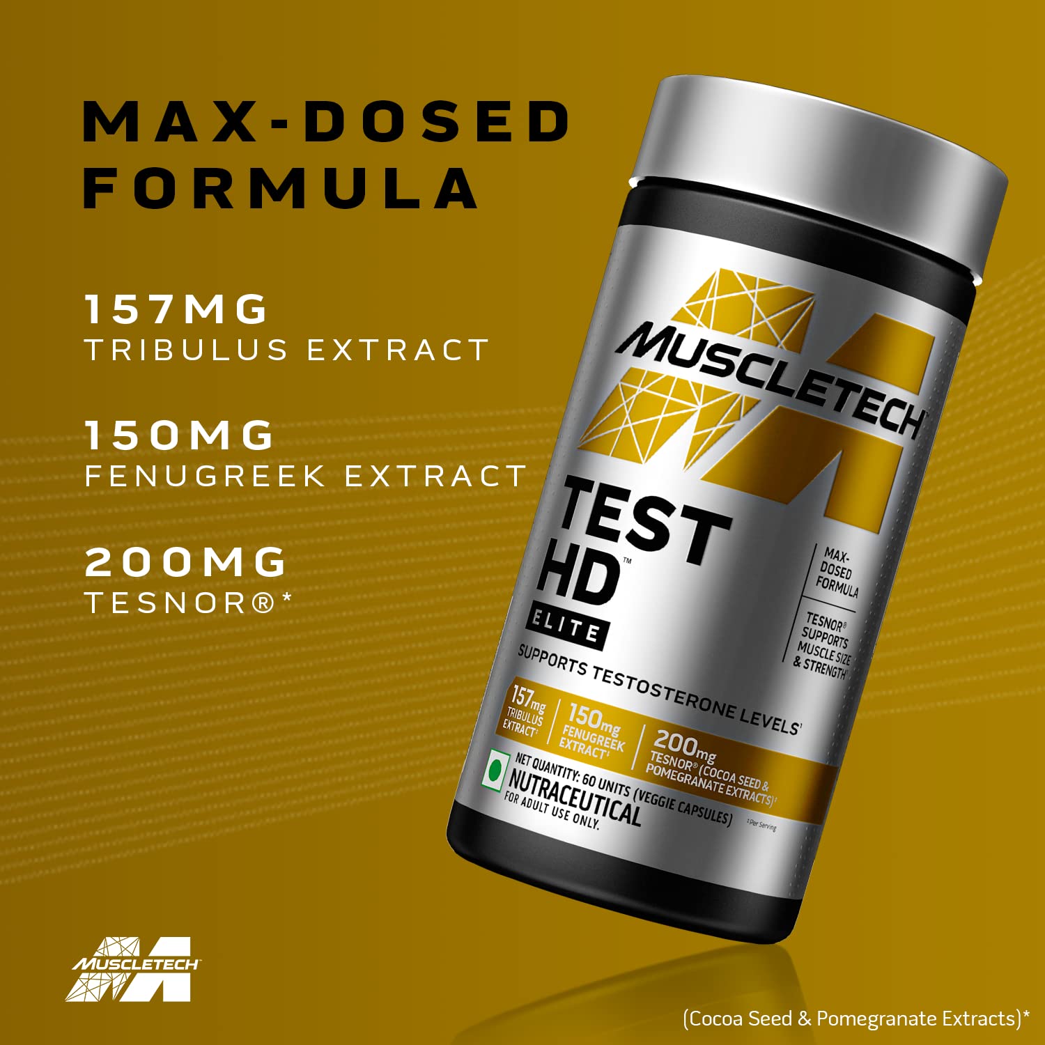 MuscleTech Test HD Elite Ksm66 Ashwagandha Tribulus+Shilajit+Boron+Maca+Grape 120 kapsül - Galeri