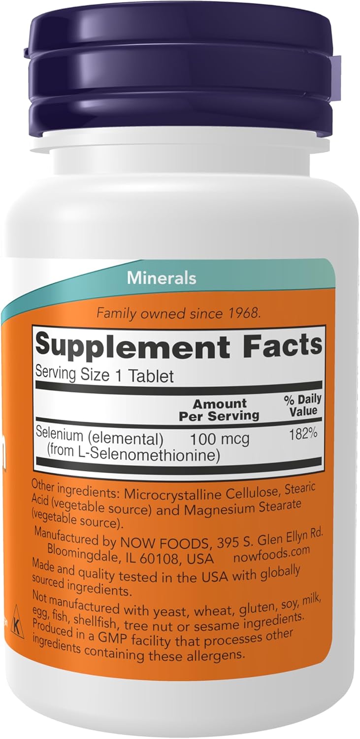 NOW Selenium(Selenyum) (L-Selenomethionine) 100 mcg, Essential Mineral*, 100 Tablets - Galeri