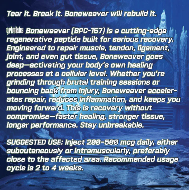 Grimlabs Boneweaver - BPC 157 + Goliath TB500 Thymosin Beta-4 10 MG + 2 vial Bacteriostatic Water - Galeri
