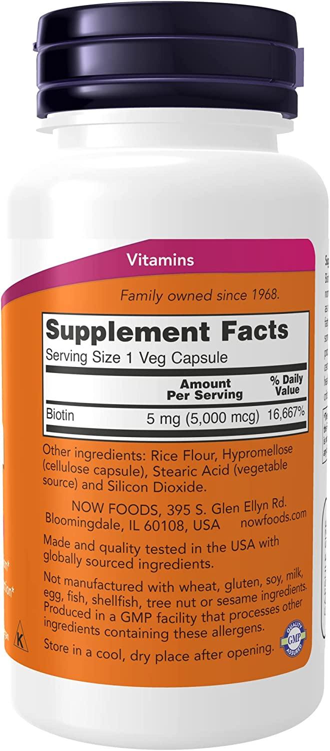 NOW Foods Biotin 5,000 mcg 60 Veg - Galeri