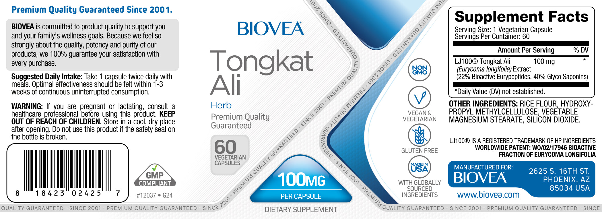 Biovea LJ100 %22 100:1 Tongkat Ali 60 Caps - Galeri