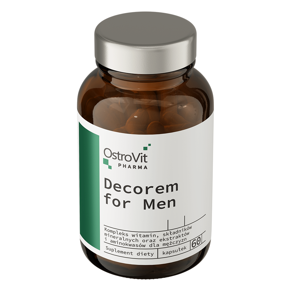Ostrovit Decorem For Men Vitamin 60 caps (L-theanine+Zinc+L-tyrosine+vitamin C+D3+niacin+Kelp+B12)