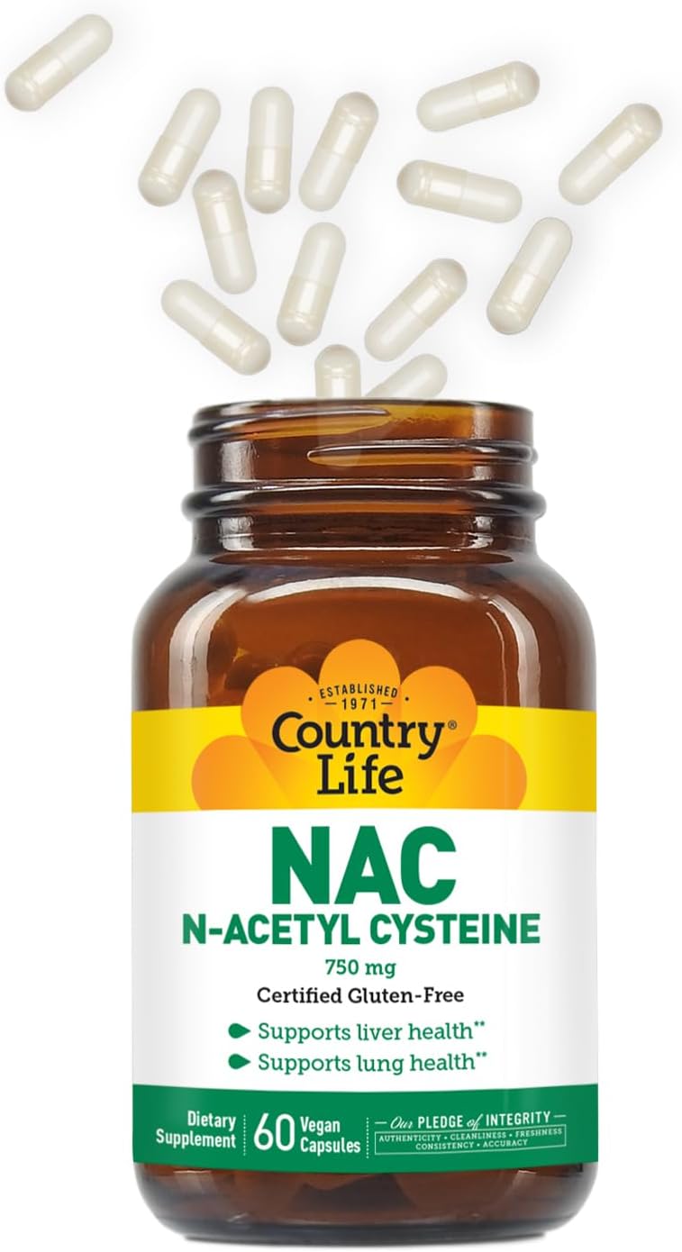 Country Life NAC N-Asetil Sistein 750 mg, 60 Vegan Kapsül - Galeri