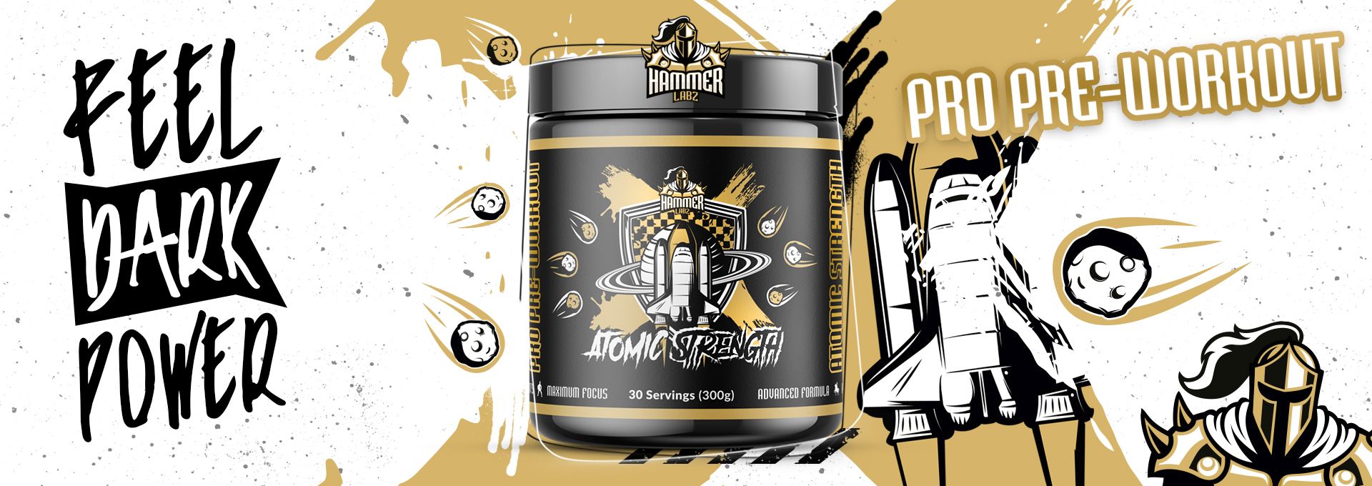 Hammer Atomic Pre-Workout DMHA DMAA Strength 300g - Galeri