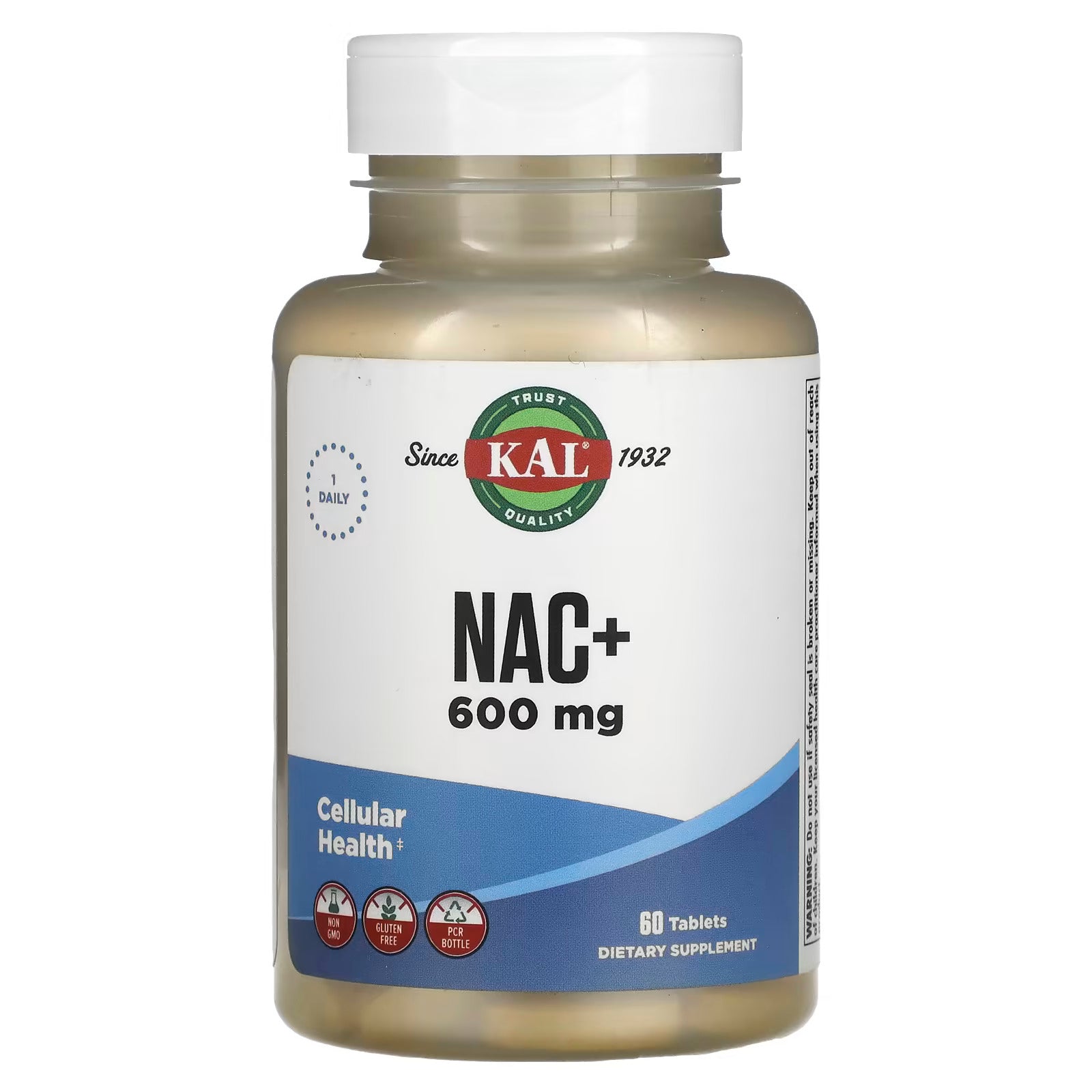 KAL, NAC+ N-Acetyl-L-Cysteine 600 mg, 60 tablets - Galeri