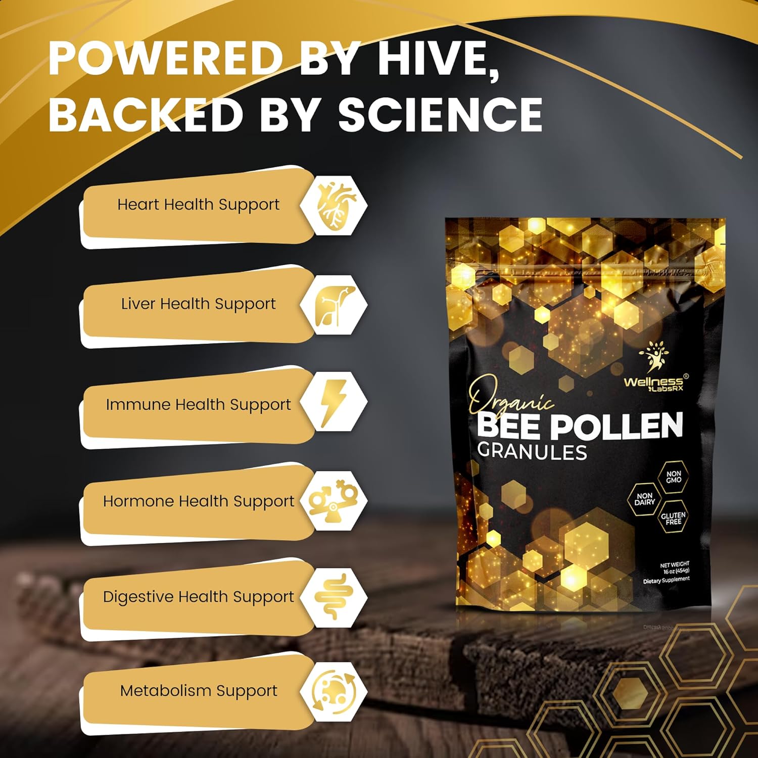 Wellnees Labs Organic Bee Pollen Arı poleni Immune Boost Digestive Proteins Vitamins Mineral - Galeri