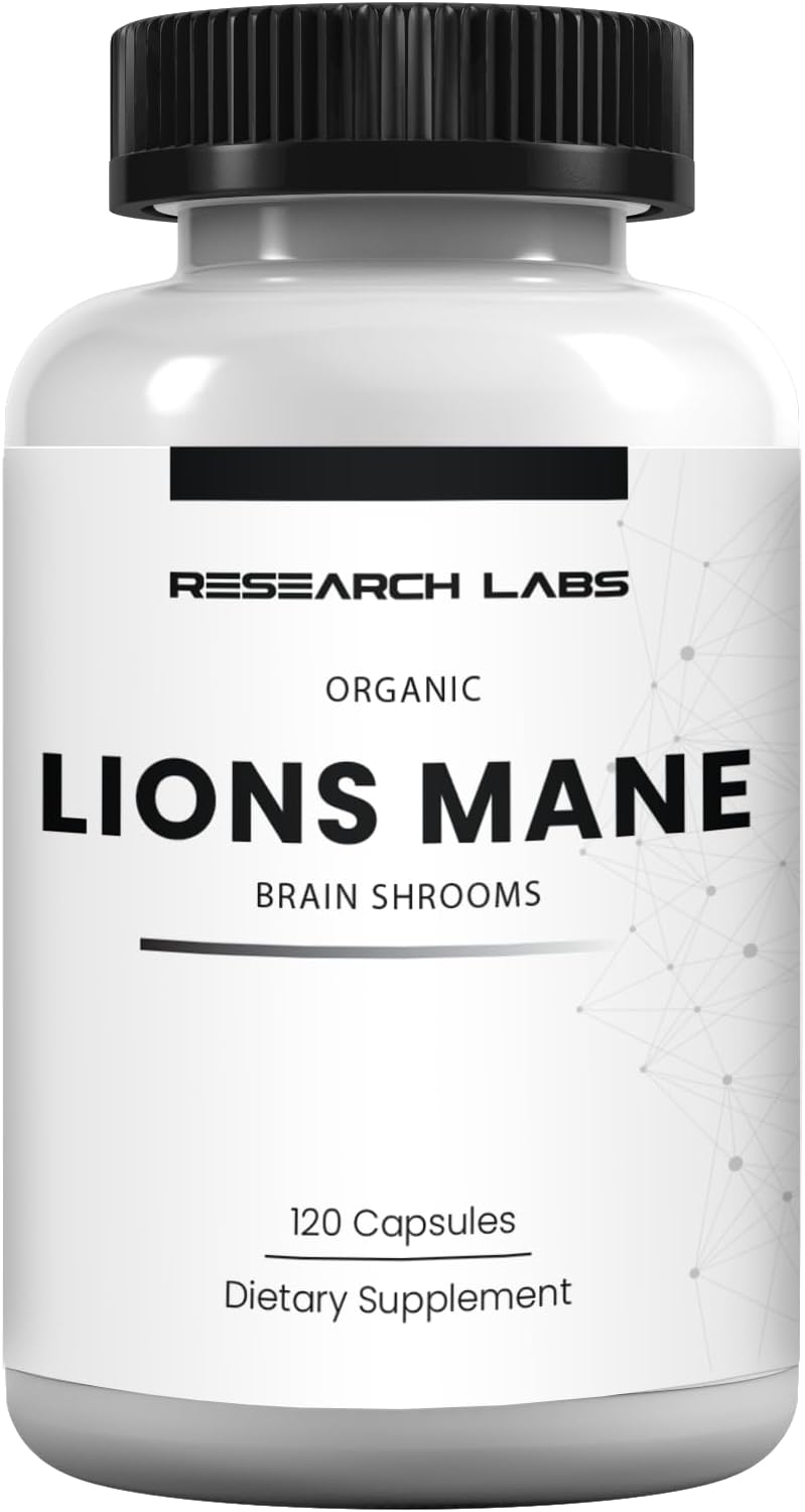 Research Labs Organic Lions Mane Immune System Booster & Nootropic Brain Support Mushroom 120 Caps - Galeri