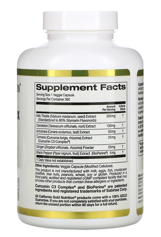 California Gold Nutrition Silymarin Complex Milk Thistle 360 Veggie - Galeri