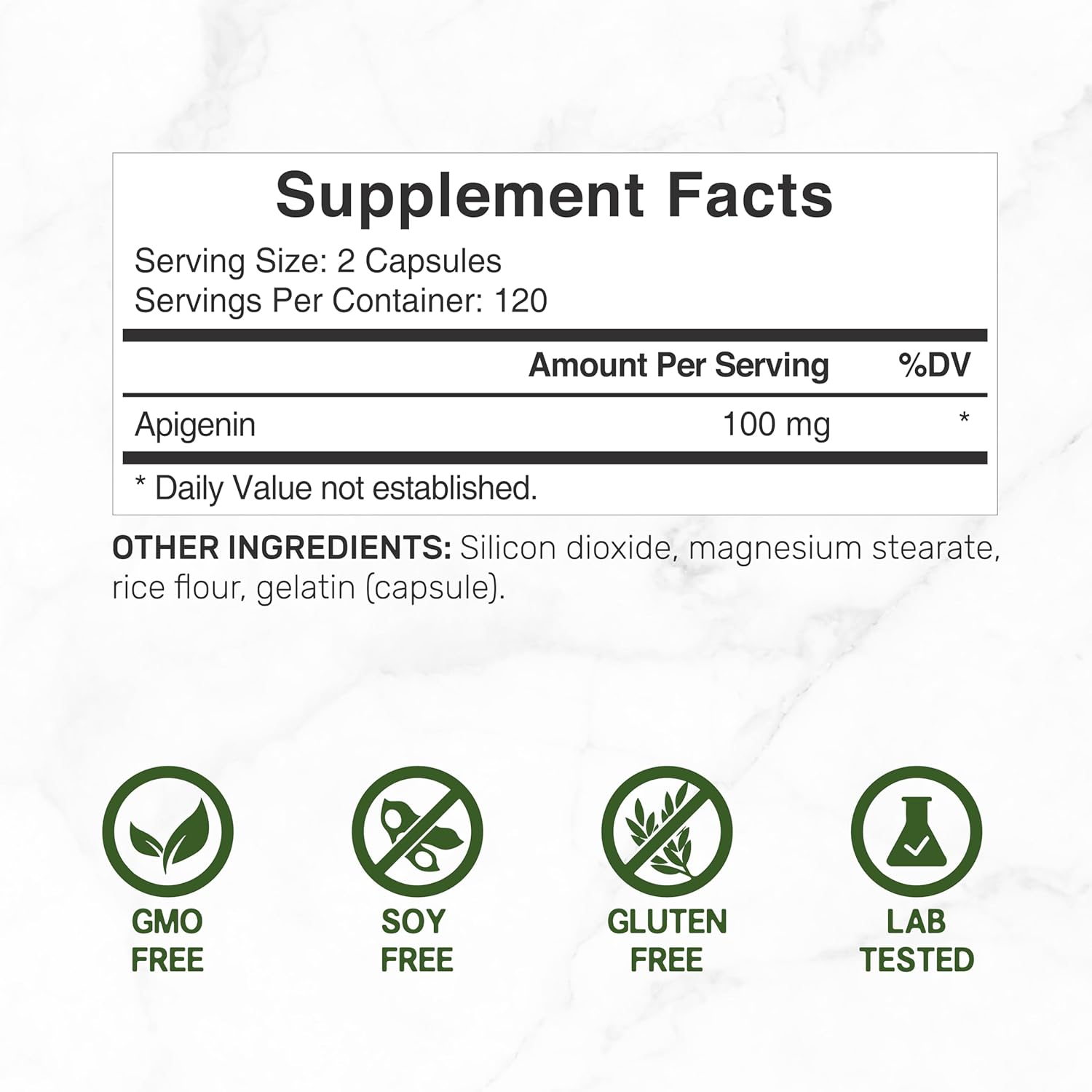 Deal Supplement Apigenin, 100mg Per Serving, 240 Capsules - Galeri