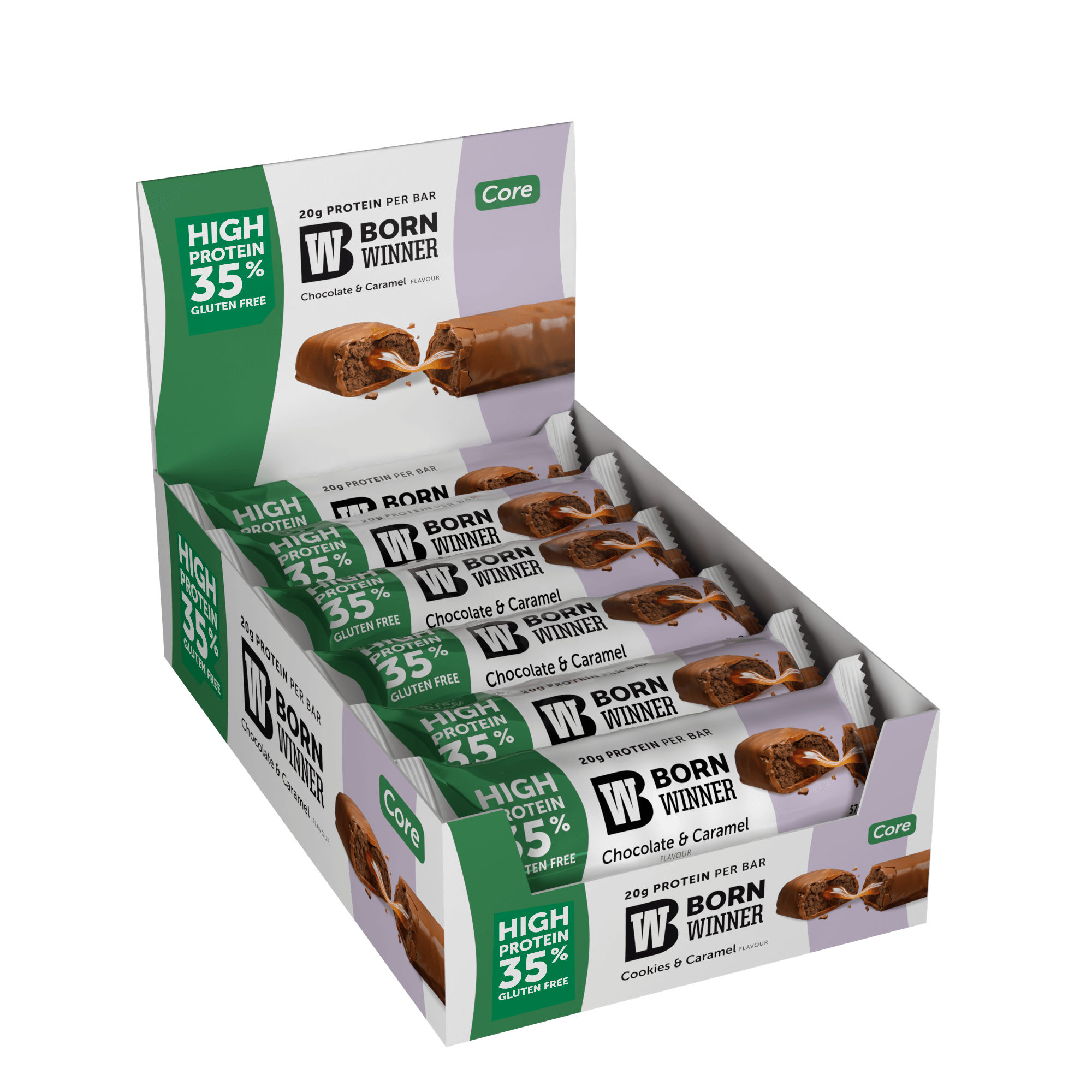 Born Winner Core Protein Bar Box / 12 x 57 g - Galeri