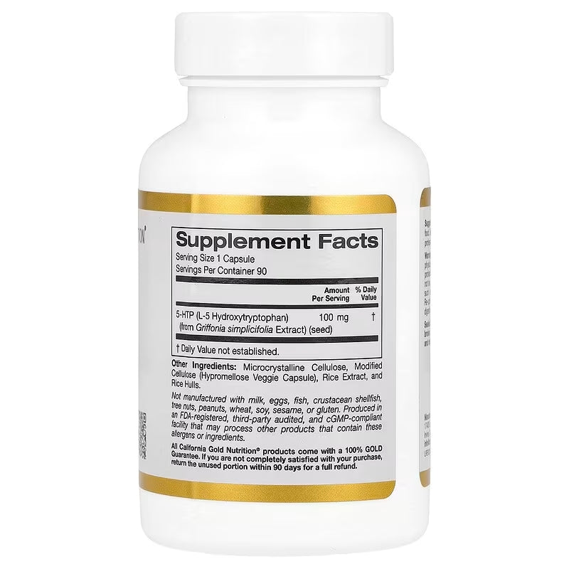 California Gold Nutrition 5-HTP Healthy Mood Sleep & Appetite 100 mg 90 Veggie Caps - Galeri