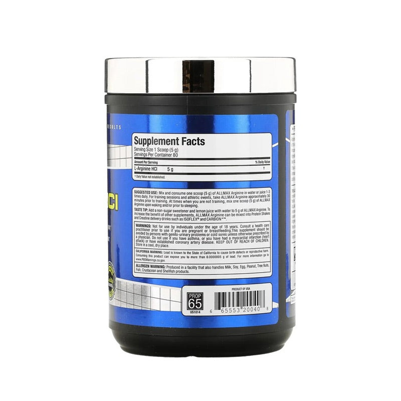 Allmax Arginine Hcl Nitric oxide 400G - 80 Servis - Galeri