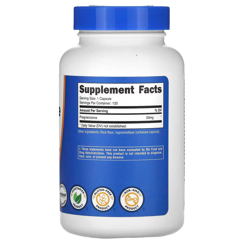 Nutricost Pregnenolone Brain & Cognitive 50 mg 120 Capsules - Galeri