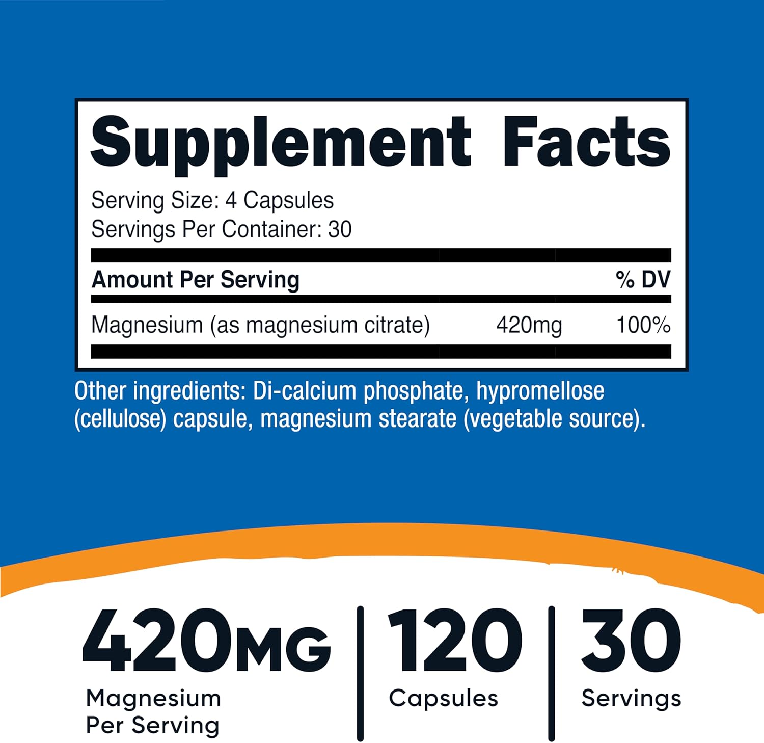 Nutricost Magnesium Citrate 420mg 120 Veggie Caps - Galeri