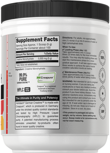 Horbaach German Creatine Monohydrate 500g - 100 Servis - Galeri