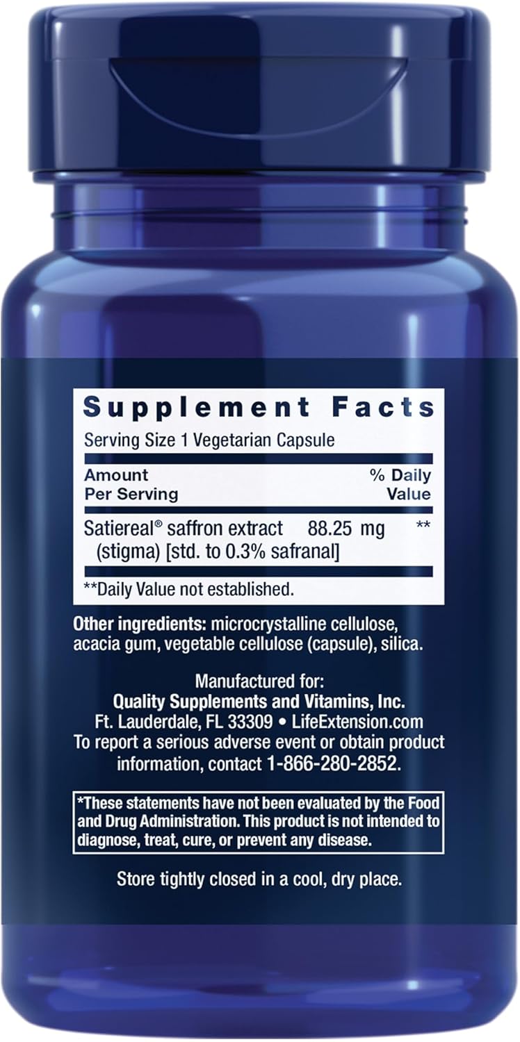 Life Extension Optimized Saffron Health Eating 60 vegetarian caps - Galeri