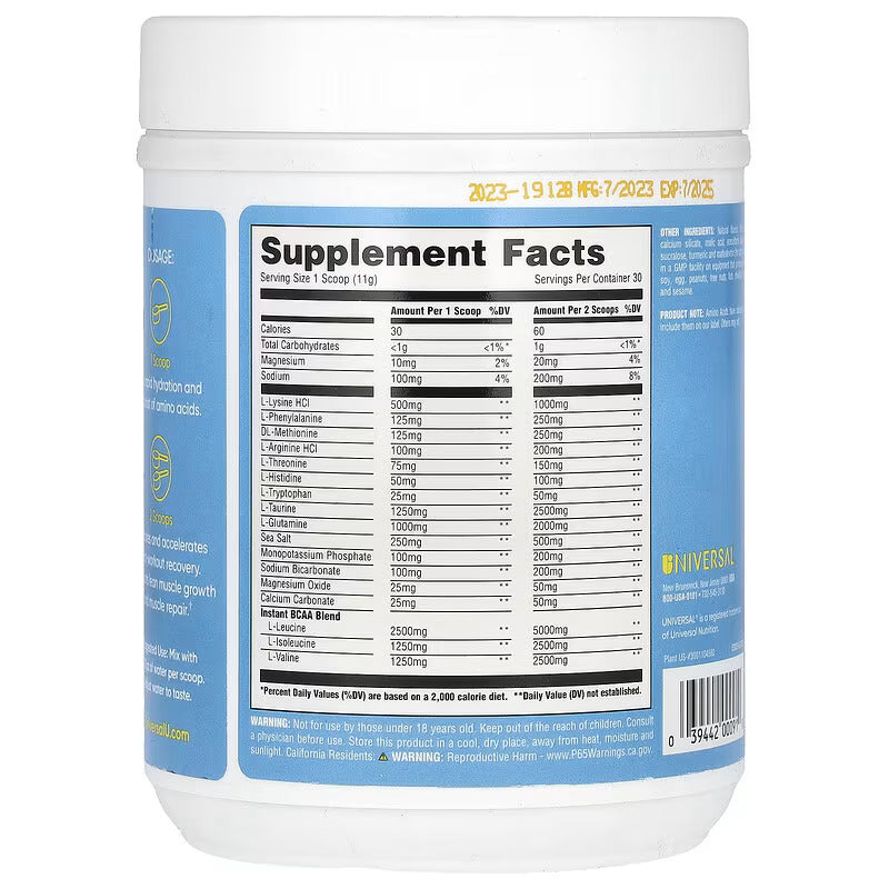 Universal Replenish & Restore Amino Electrolytes & Hydration Lysine, Glutamine, Tryptophan 330 g - Galeri