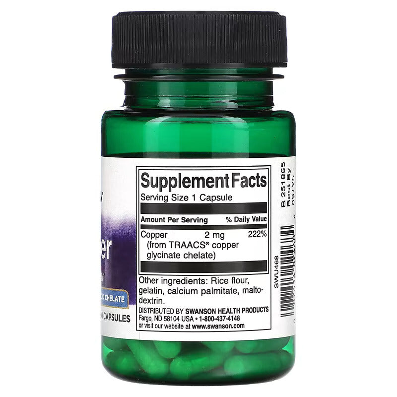 Swanson Albion Copper Mineral 2 mg 60 Kapsül - Galeri