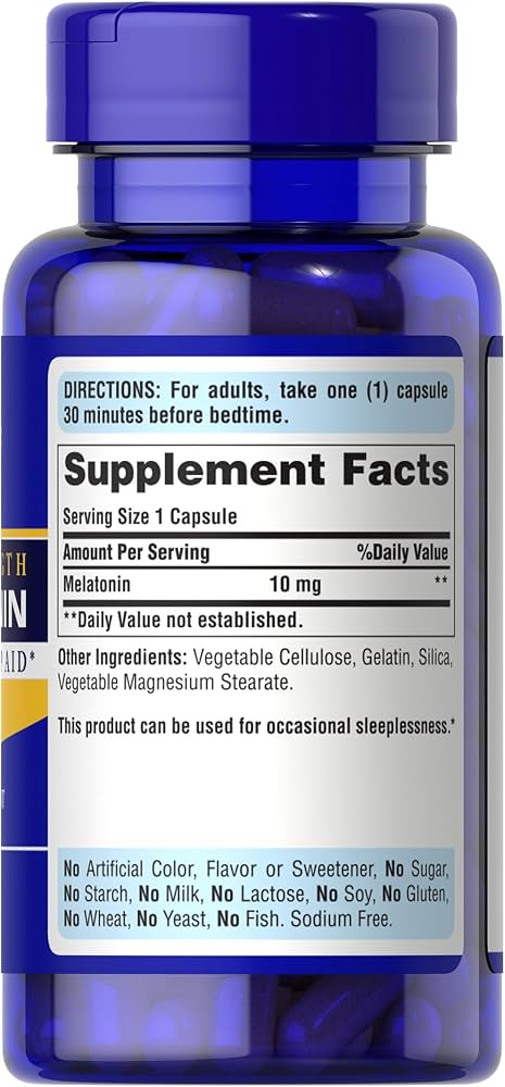 Puritan's Pride Melatonin 10 mg 120 Capsules - Galeri