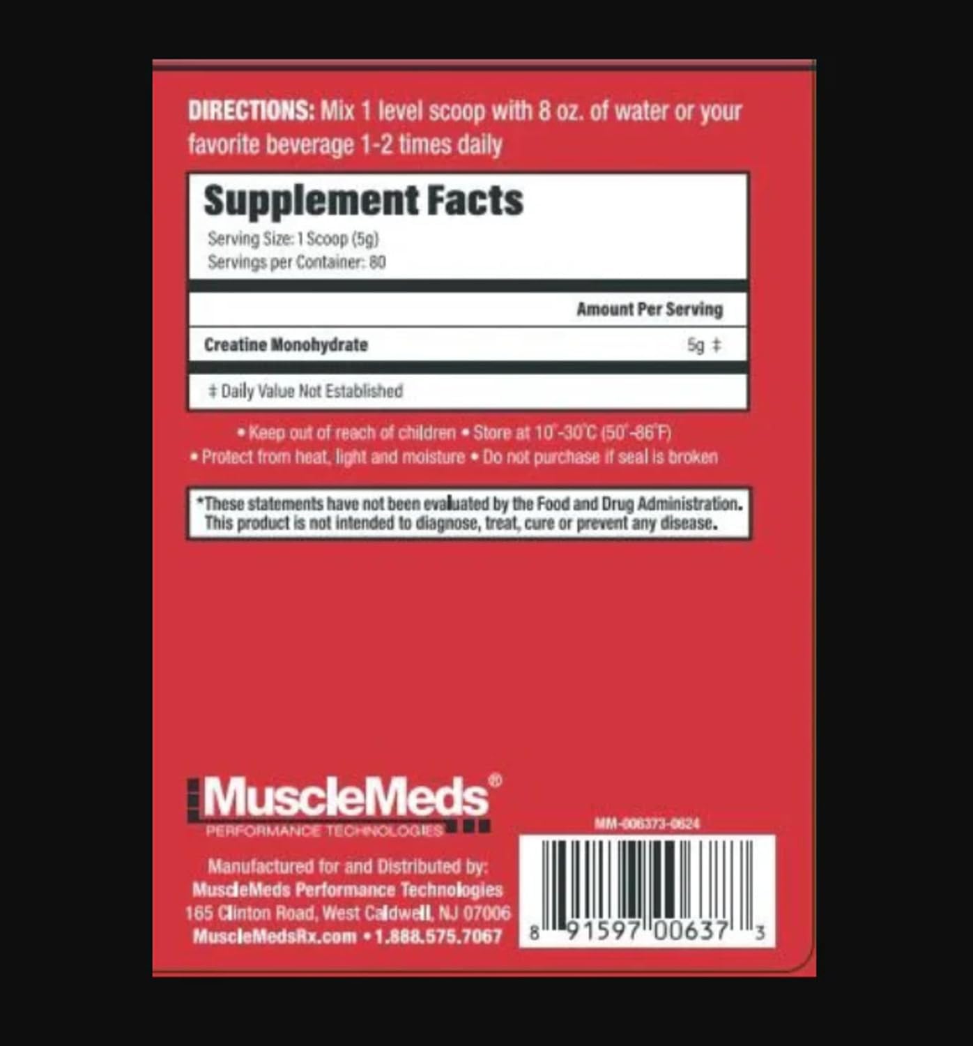 MuscleMeds Creatine Monohydrate Micronized Formula for Muscle Growth & Recovery – 80 Servings - Galeri
