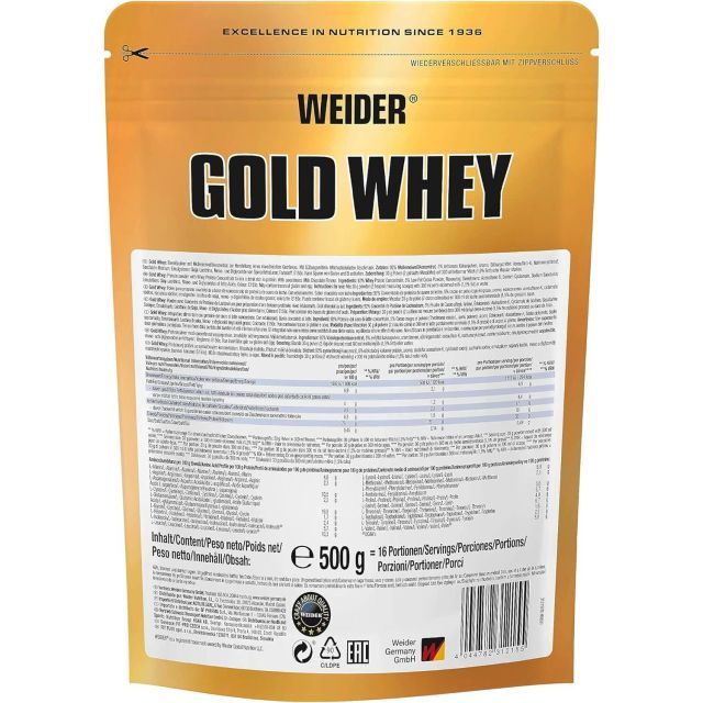 Weider GOLD WHEY PROTEIN 500 GR - Galeri