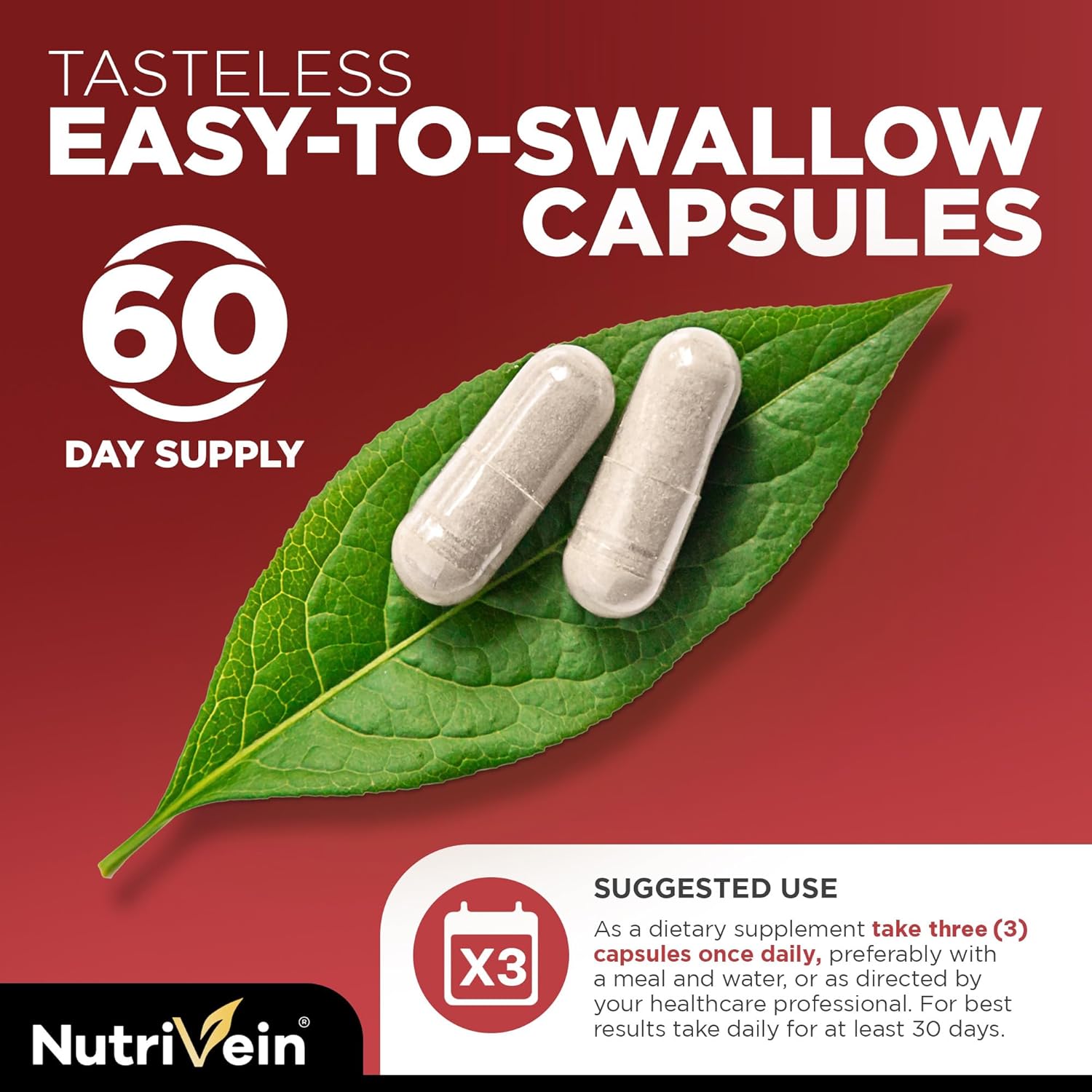 Nutrivein Korean Red Panax Ginseng Boost Energy, Mental Focus & Immune Health 1600mg 180 Caps - Galeri