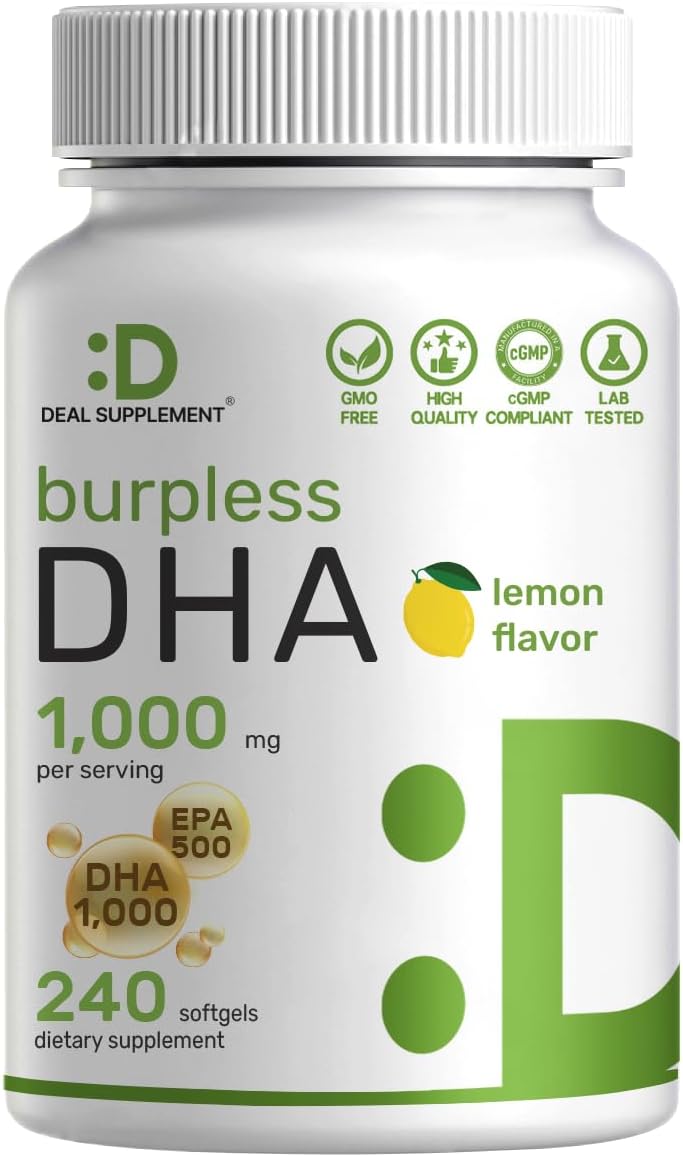 Deal Supplement DHA EPA Omega 3 Fish oil Brain Heart & Joint Health 240 Softgels