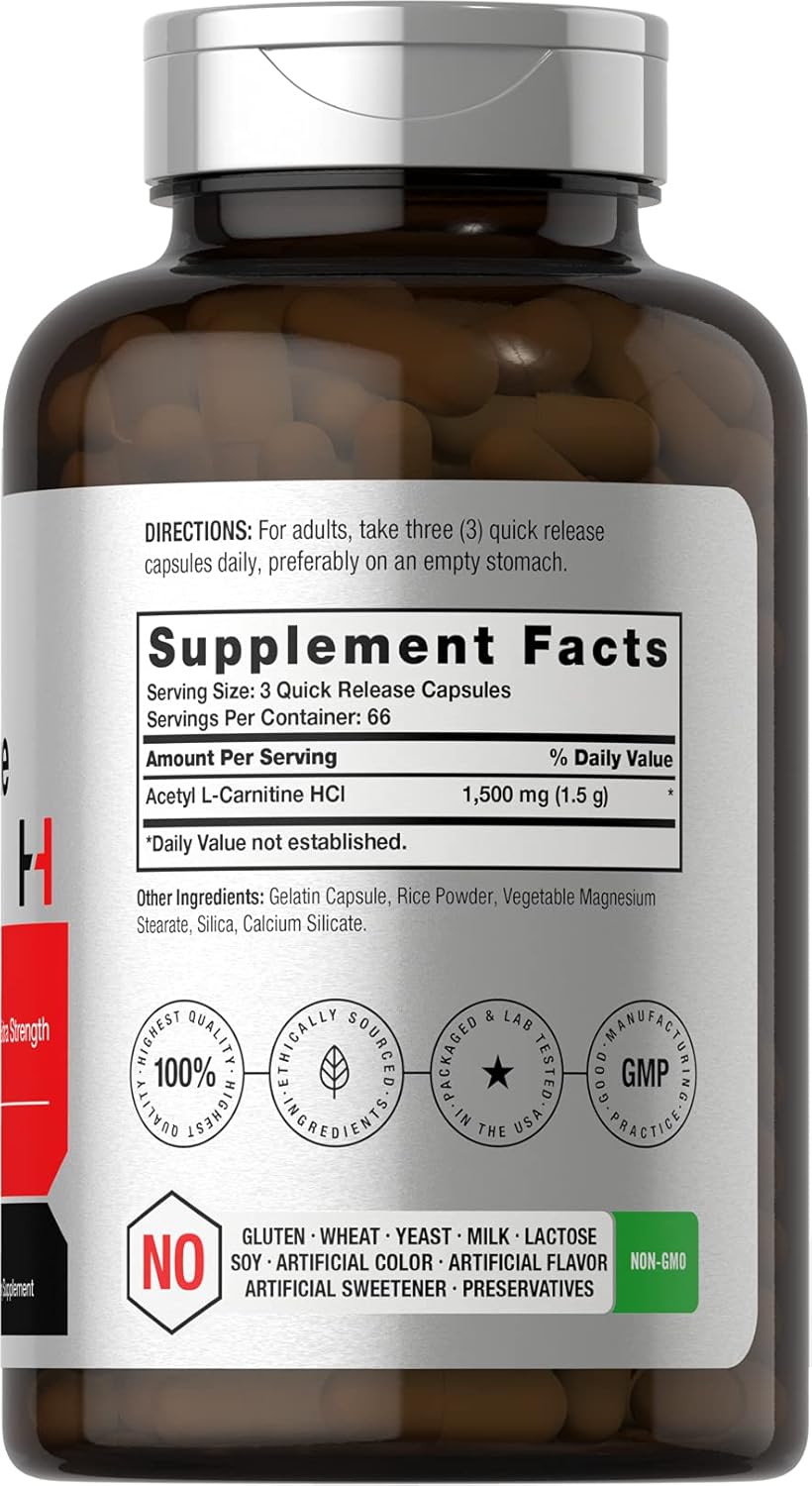 Horbäach Acetyl L-Carnitine 1500mg 200 Caps - Galeri