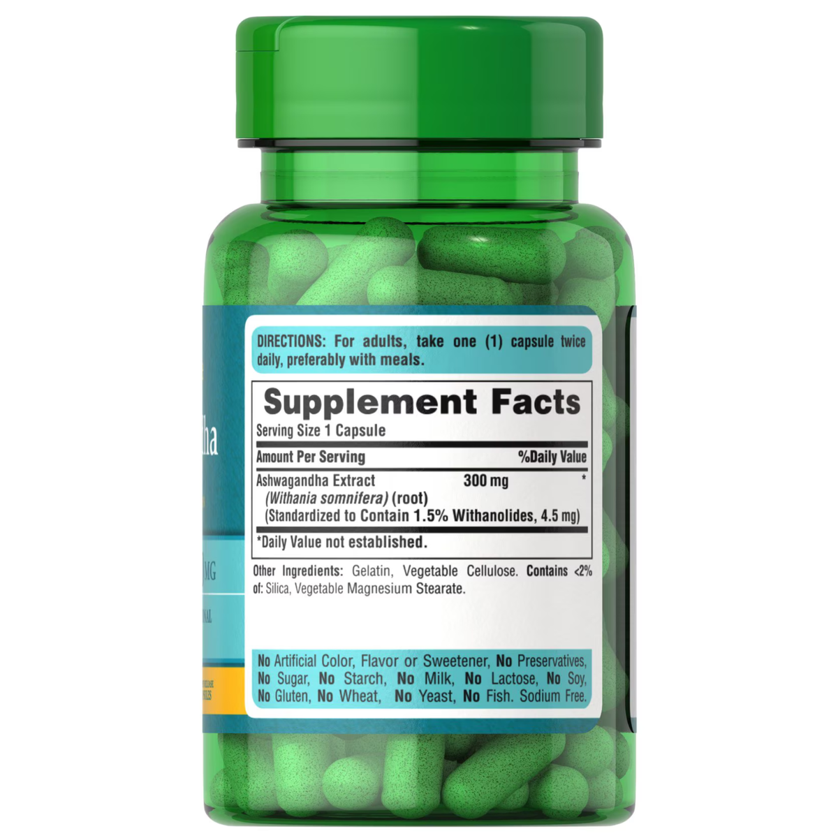 Puritan's Pride Ashwagandha Standardized Extract 300 mg 50 Caps - Galeri