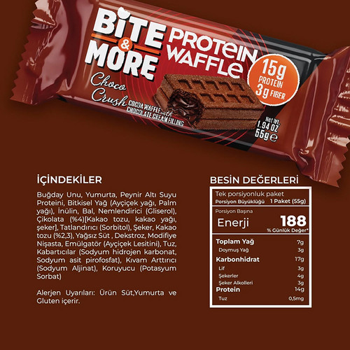 Kakaolu Çikolata Kremalı Protein Waffle (55g x 12 Adet) - Galeri
