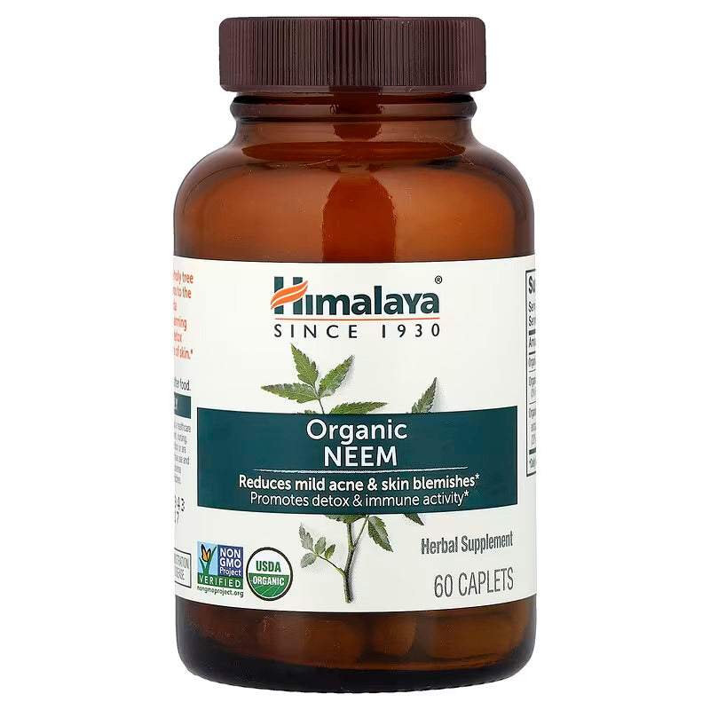 Himalaya Organic Neem Detox & Immune Reduces Mild Acne & Skin Blemishes 60 Caplets - Galeri