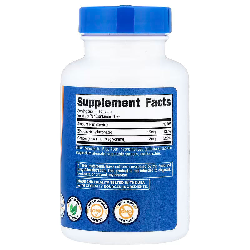 Nutricost Zinc Çinko + Copper 120 Capsules - Galeri