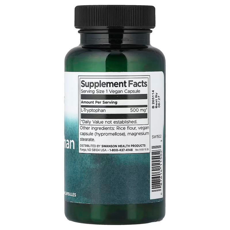 Swanson L-Tryptophan Sleep Support 500 mg 60 Capsules - Galeri