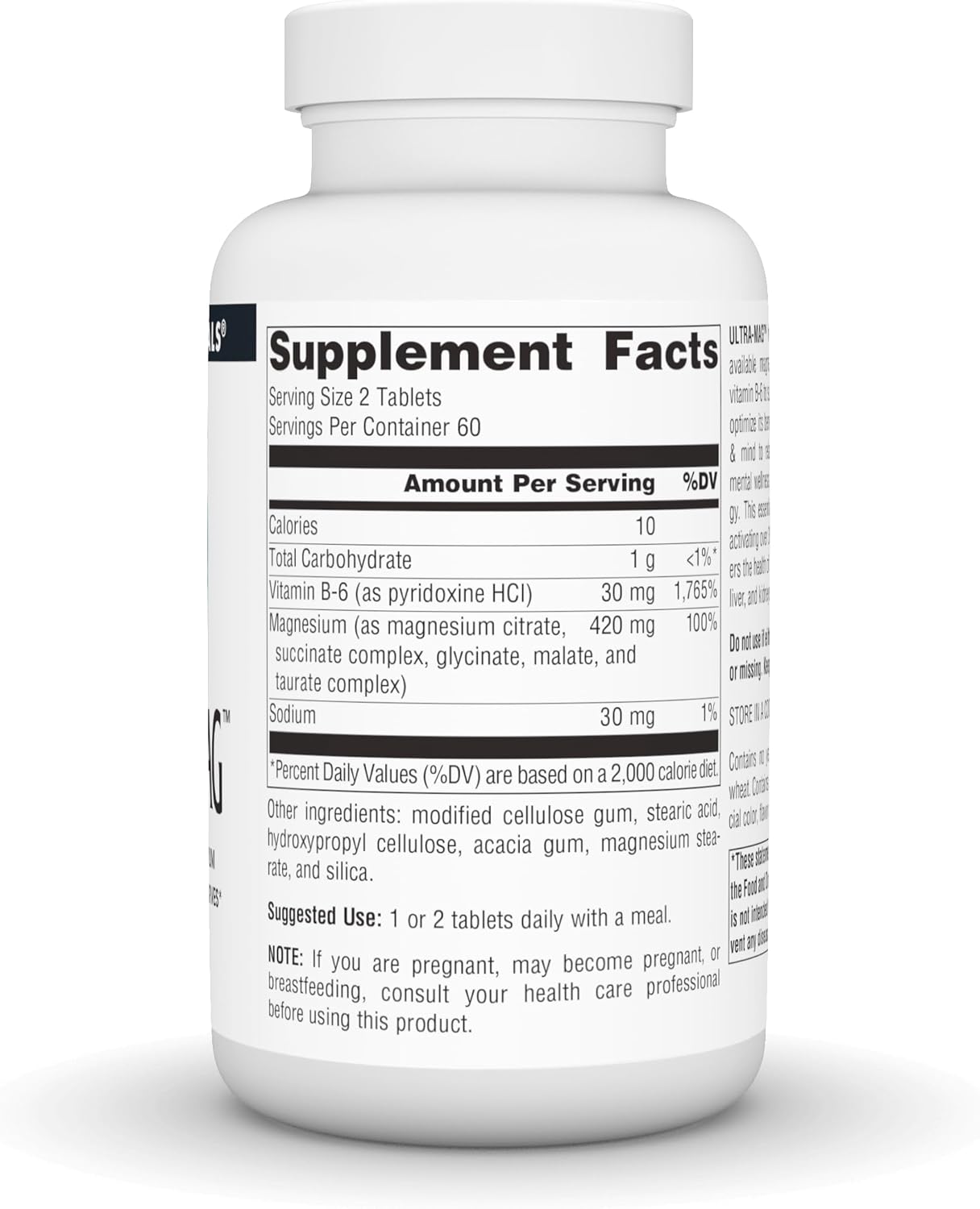 Source Naturals Ultra-Mag+B6 (Magnesium Citrate+Glycinate+Malate+Taurate Complex) 120 Tablets - Galeri