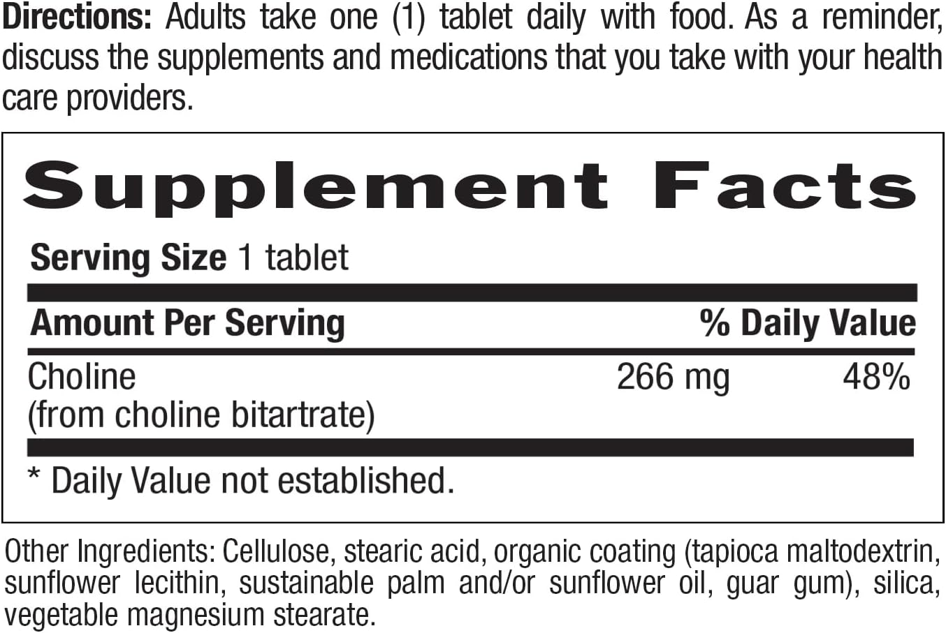 Country Life Choline Nerve Health 266 mg 100 Tablet - Galeri
