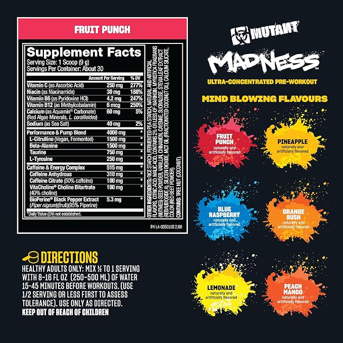 Mutant Madness PreWorkout Powder Performance Pump 30 Servis - Galeri