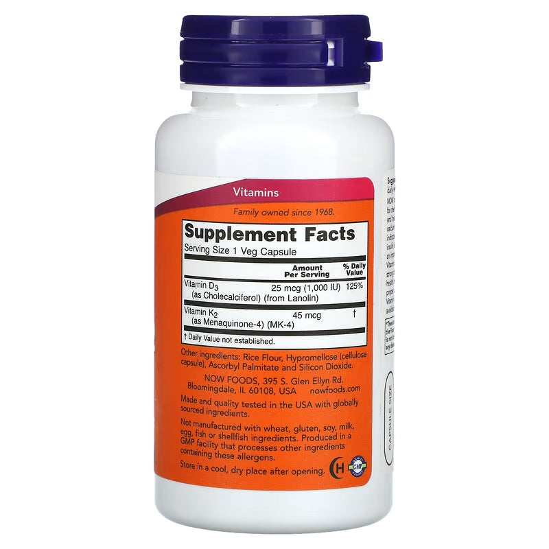 NOW Foods D3 K2 Vitamin 120 caps - Galeri