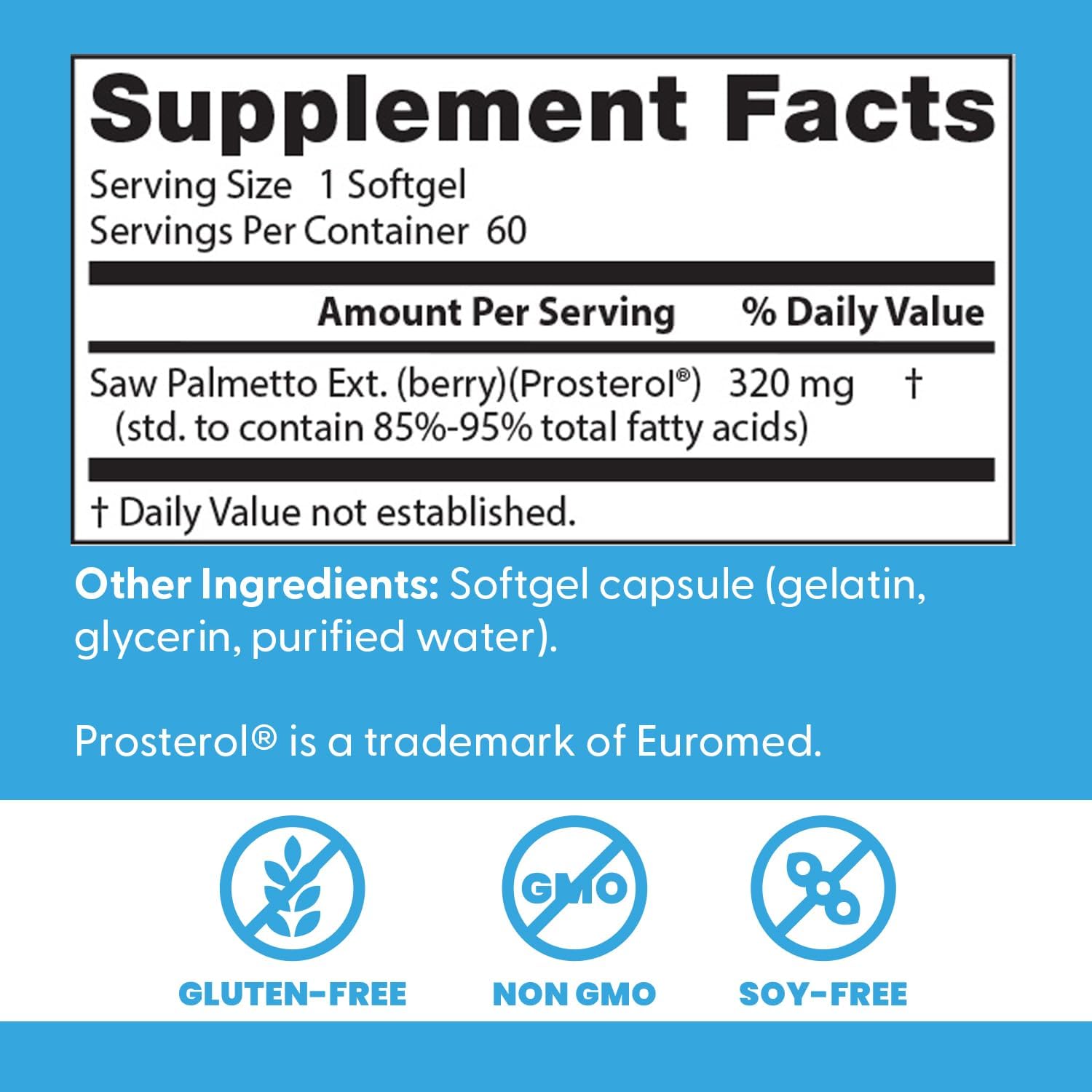 Doctor's Best Saw Palmetto Prostate Health Standardized Extract 320 mg 60 Softgels - Galeri