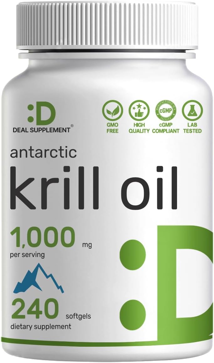 Deal Supplement Antarctic Krill Oil 1,000mg Per Serving 240 Softgels