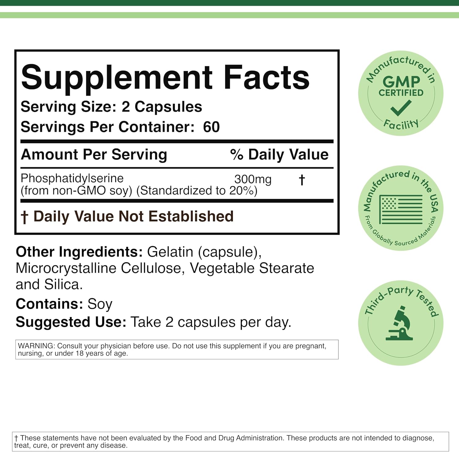 Double wood PhosphatidylSerine 300mg 120 Caps - Galeri