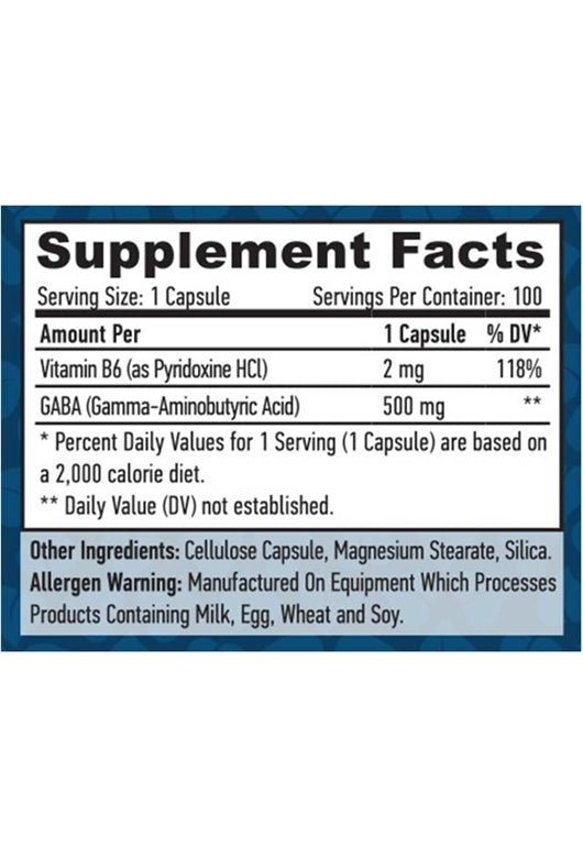 HAYA LABS GABA - B6 500 mg  100 Vcaps - Galeri