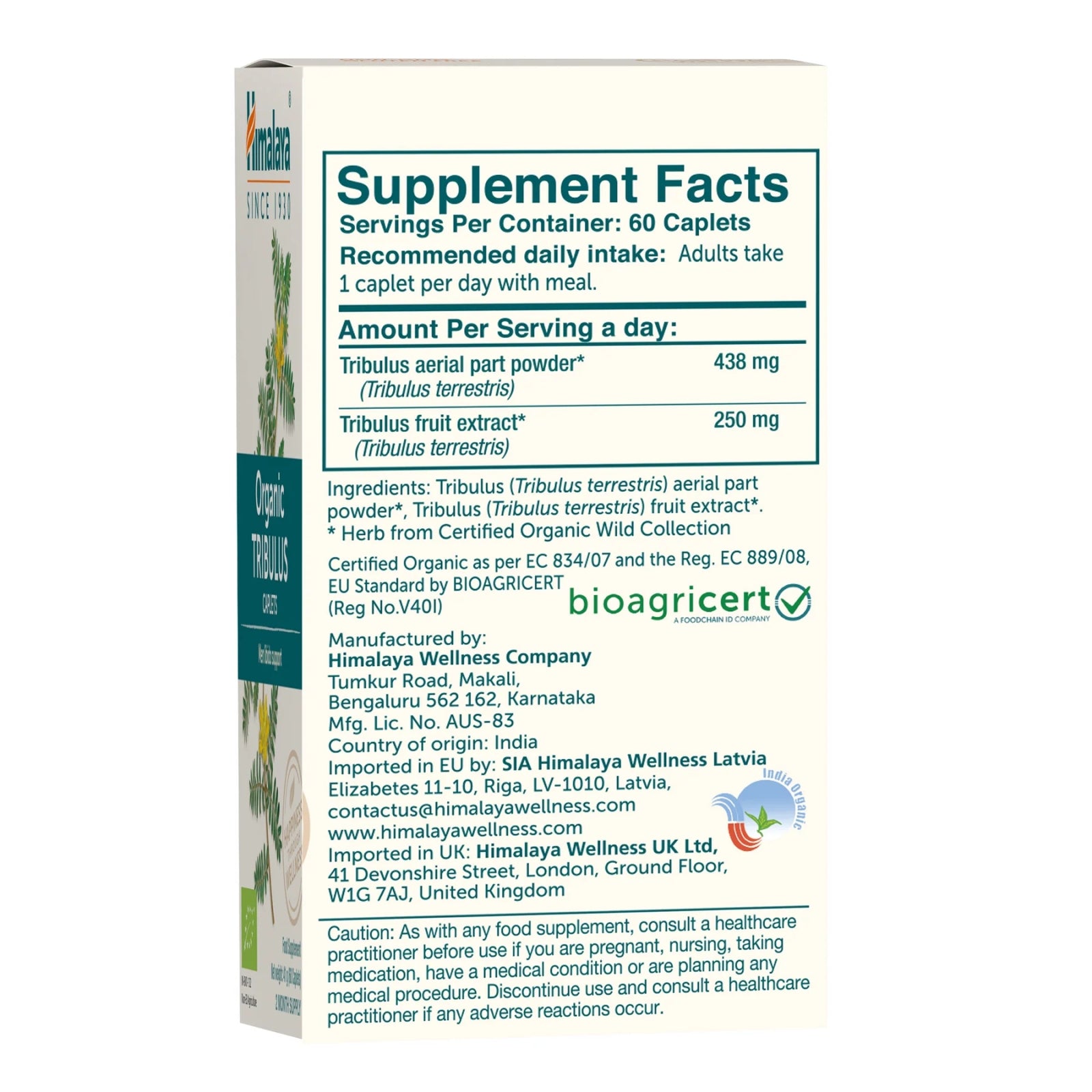 Himalaya Organic Tribulus 700 mg 60 Tablet - Galeri