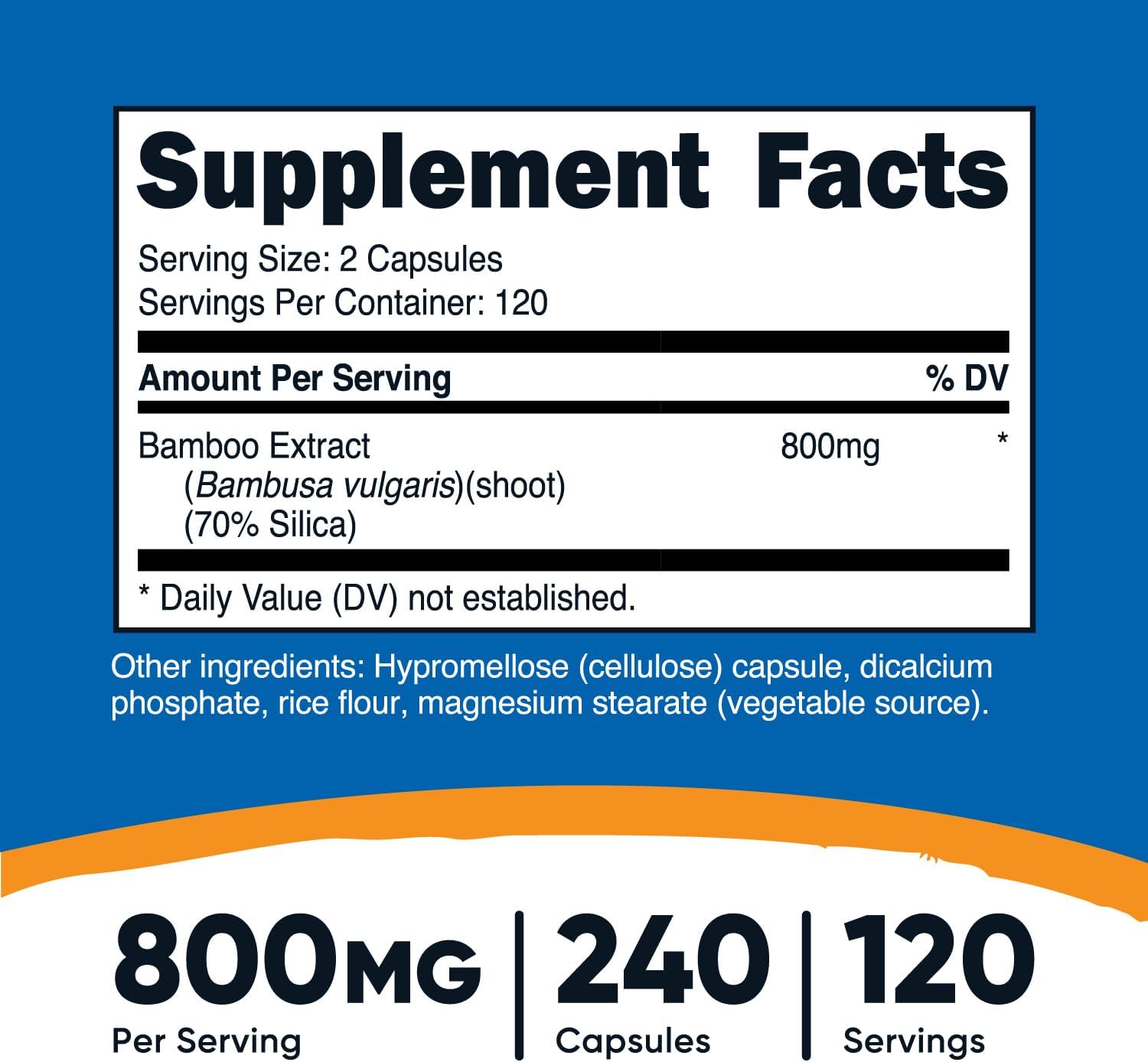 Nutricost Bamboo Bambu Extract 400 mg, 240 Caps- Vegan, Gluten Free and Non-GMO - Galeri