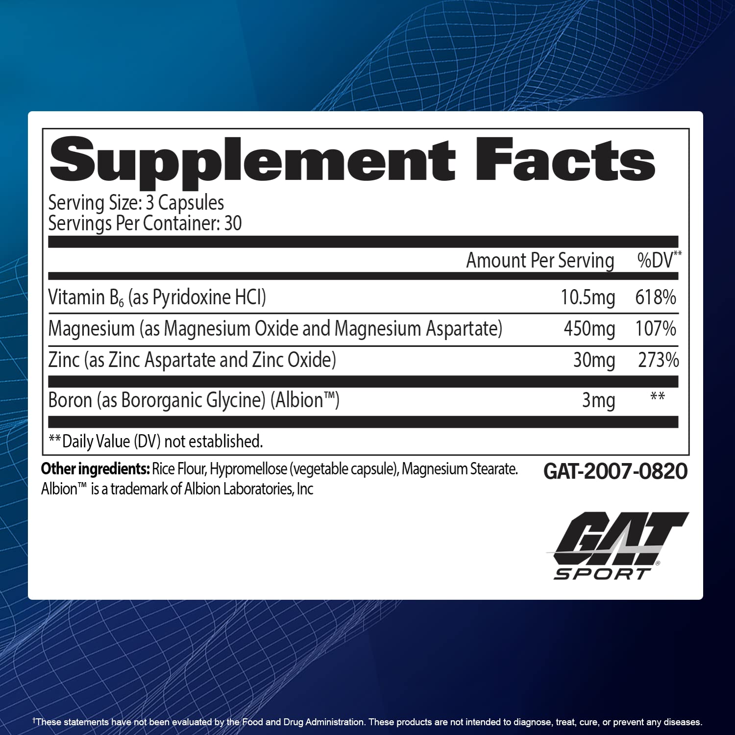 GAT ZMAG-T ZMA MAGNEZYUM + ÇİNKO + BORON 90 vegetable capsules - Galeri