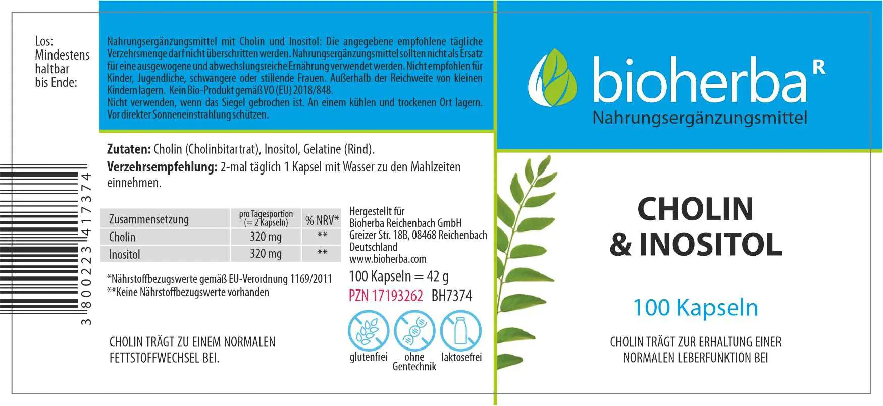 Bioherba Choline(Kolin) & Inositol 100 Caps - Galeri